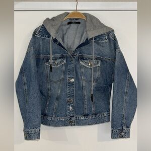 Mavi Jeans Women’s Hooded Blue Denim Jacket Size Small